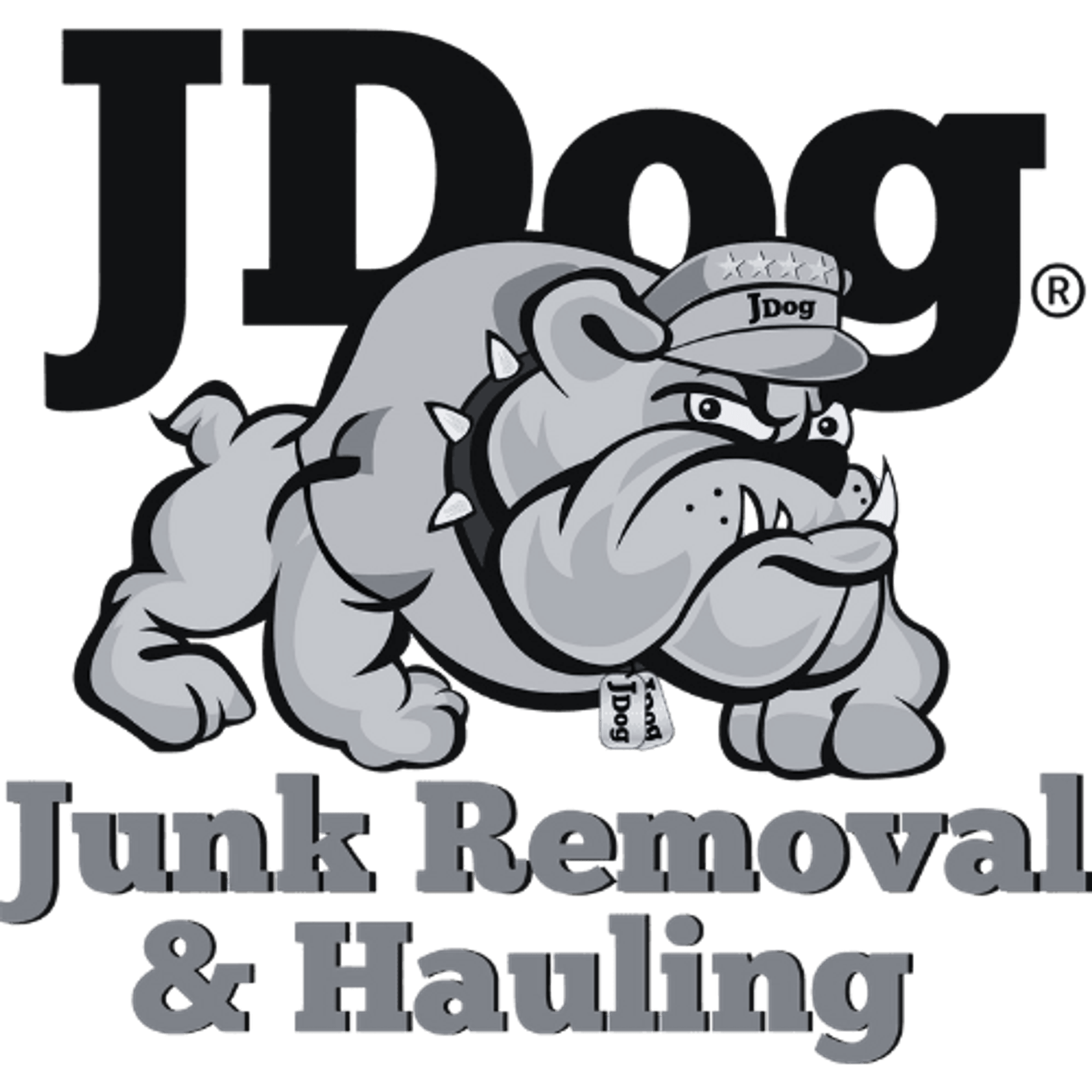 JDog Junk Removal logo black and white